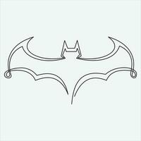 continuo línea dibujo vector ilustración murciélago Arte