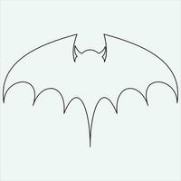 One line drawing bat art vector illustration