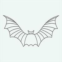 One line drawing bat art vector illustration