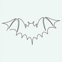 Continuous line drawing vector illustration bat art
