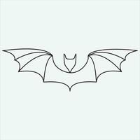 One line drawing bat art vector illustration