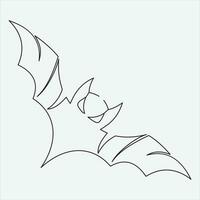 Continuous line drawing vector illustration bat art