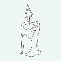 One line drawing candle vector illustration art