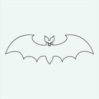 One line drawing bat art vector illustration