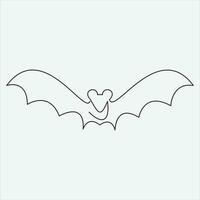 continuo línea dibujo vector ilustración murciélago Arte