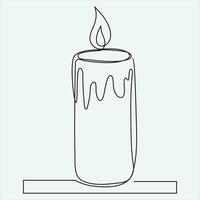 Continuous line hand drawing vector illustration candle