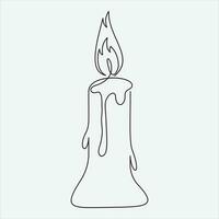 Continuous line hand drawing vector illustration candle