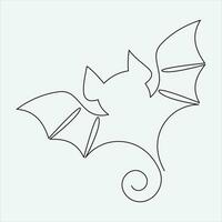 Continuous line drawing vector illustration bat art