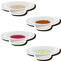 ilustração em tema grande conjunto vários tipos lindo saboroso comestível quente caseiro sopas png