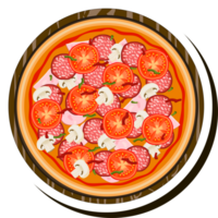 illustration på tema stor varm gott pizza till pizzeria meny png