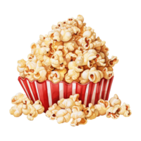 AI generated Popcorn bucket with red popcorn. AI generated image png