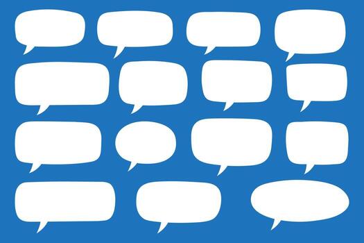 conjunto de mano dibujado habla burbujas hablar burbuja texto, dibujos animados chateando caja, mensaje caja. blanco vacío blanco habla burbujas vector