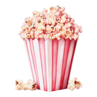 AI generated Popcorn bucket with pink popcorn. AI generated image png