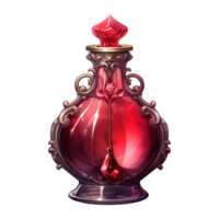 AI generated Red glass bottle with a red top. AI generated image png