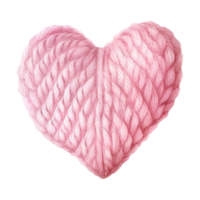 AI generated Pink heart shaped wool yarn. AI generated image png