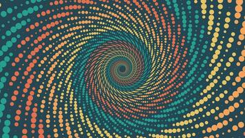 Abstract spiral dotted spinning round vortex background. vector