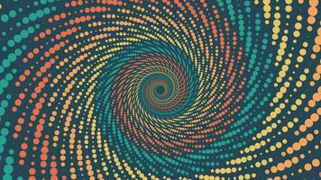 Abstract spiral dotted spinning round vortex background. vector