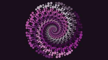 Abstract spiral dotted spinning vortex style purple color background. vector