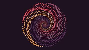 Abstract spiral dotted spinning vortex style purple color background. vector