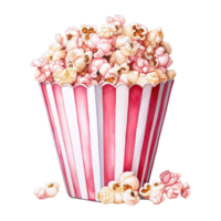 AI generated Popcorn bucket with pink popcorn. AI generated image png