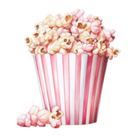 AI generated Popcorn bucket with pink popcorn. AI generated image png