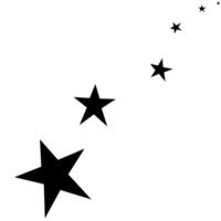 vector silueta de disparo estrella con negro pequeño estrella caminos. adecuado para logos acerca de espacio objetos meteoroides, cometas, asteroides vector ilustración