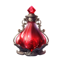 AI generated Red glass bottle with a red top. AI generated image png