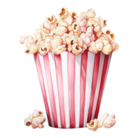 AI generated Popcorn bucket with pink popcorn. AI generated image png