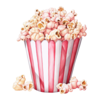 AI generated Popcorn bucket with pink popcorn. AI generated image png