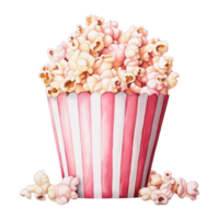 AI generated Popcorn bucket with pink popcorn. AI generated image png