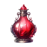 AI generated Red glass bottle with a red top. AI generated image png