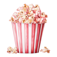 AI generated Popcorn bucket with pink popcorn. AI generated image png