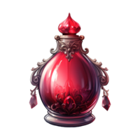 AI generated Red glass bottle with a red top. AI generated image png