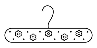 Single coat rack sign, creative black line clothes hanger symbol, original pictogram of soft clothes rack. Editable stroke, pixel perfect vector icon