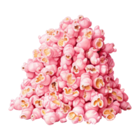 AI generated Pile of popcorn with pink popcorn. AI generated image png