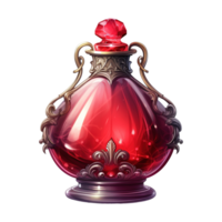 AI generated Red glass bottle with a red top. AI generated image png