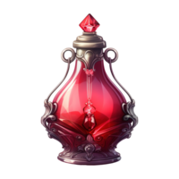 AI generated Red glass bottle with a red top. AI generated image png