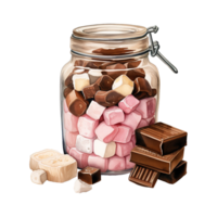 AI generated Jar filled with sweets. AI generated image png