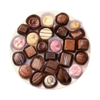 ai gegenereerd chocolaatjes Aan een bord. ai gegenereerd beeld png