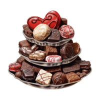 AI generated Cake tower with chocolates and candies. AI generated image png