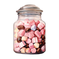 AI generated Jar filled with candies. AI generated image png