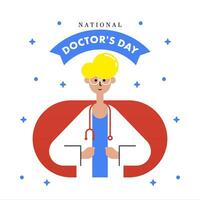 nacional del doctor día ilustración antecedentes vector