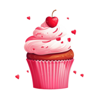 ai generato Cupcake con ciliegia su superiore. ai generato Immagine png