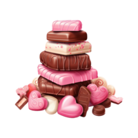 AI generated Pile of chocolates and candies. AI generated image png