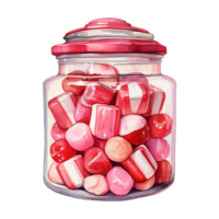 AI generated Jar filled with candies. AI generated image png