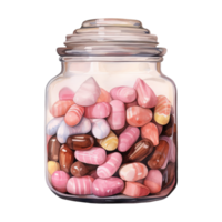 AI generated Jar filled with candies. AI generated image png