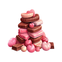 ai gegenereerd stapel van chocolaatjes en snoepjes. ai gegenereerd beeld png