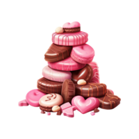 ai généré pile de des chocolats et des sucreries. ai généré image png