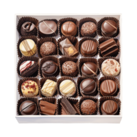 ai gegenereerd chocolaatjes in een doos. ai gegenereerd beeld png