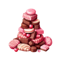 AI generated Pile of chocolates and candies. AI generated image png